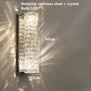 Contemporary crystal wall sconce gold frame bedroom light