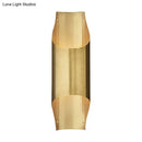 Contemporary curved brass wall lamp for living room