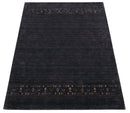 Contemporary Design Charcoal Hand Loomed Wool Area Rug