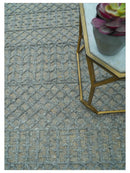 Contemporary Design Gray Hand Knotted Wool Area Rug