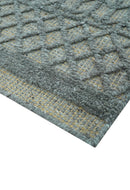 Contemporary Design Gray Hand Knotted Wool Area Rug