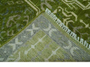 Contemporary Design Green And Beige Hand Knotted 8x10 Wool Area Rug