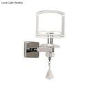 DecorBites™ Contemporary Double Glass Cylinder Wall Lamp with Crystal Accent in Chrome: Brilliant 1-Light Lighting Idea