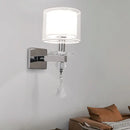 DecorBites™ Contemporary Double Glass Cylinder Wall Lamp with Crystal Accent in Chrome: Brilliant 1-Light Lighting Idea