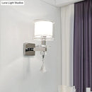 DecorBites™ Contemporary Double Glass Cylinder Wall Lamp with Crystal Accent in Chrome: Brilliant 1-Light Lighting Idea