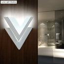 DecorBites™ Contemporary Double-V Sconce LED Wall Mount Light Fixture in Warm/White - Metallic Stairway Lighting