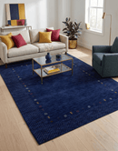 Contemporary Gabbeh Border Design Hand Loomed Wool Area Rug