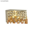 Contemporary gold amber led wall lamp corridor crystal sconce