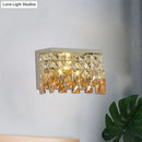 Contemporary gold amber led wall lamp corridor crystal sconce