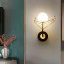 Contemporary gold and black glass orb wall sconce bedroom light