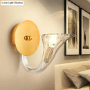 DecorBites™ Contemporary Clear Glass Sconce in Gold for Corridor