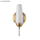 Contemporary gold and opal conical wall sconce bedroom light