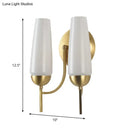 Contemporary gold and opal conical wall sconce bedroom light
