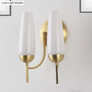 Contemporary gold and opal conical wall sconce bedroom light