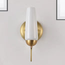Contemporary gold and opal conical wall sconce bedroom light