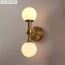Contemporary gold and white glass wall light bedroom e12 fixture