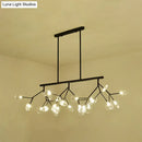 Contemporary gold & black branching island chandelier dining room