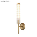 Contemporary gold brass cylinder wall light fixture bedroom sconce