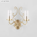 Contemporary gold clear glass wall light bedroom crystal sconce