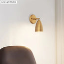Contemporary gold conical wall mount lamp – bedroom spotlight