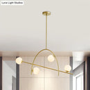 DecorBites™ Contemporary 4-Light Gold Sphere Chandelier with Cream Glass Shade - Warm/White Lighting