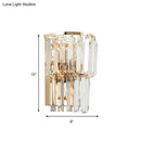DecorBites™ Contemporary 2-Light Crystal Block Wall Lamp: Elegant Clear Sconce for Dining Room