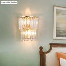 DecorBites™ Contemporary 2-Light Crystal Block Wall Lamp: Elegant Clear Sconce for Dining Room