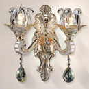 Contemporary gold crystal drop wall lamp – bedroom light fixture