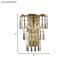 Contemporary gold crystal flute tiered wall sconce lighting bedroom