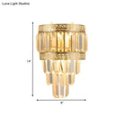 Contemporary gold crystal greek key wall lamp bedroom light fixture