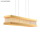 DecorBites™ Contemporary Crystal LED Island Light - Gold - 31.5"/39" Wide Bench - 1-Light Pendant - Living Room Ceiling