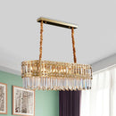 Contemporary gold crystal pendant light fixture for dining area