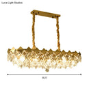 Contemporary gold crystal rhombus chandelier dining room pendant light