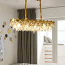 Contemporary gold crystal rhombus chandelier dining room pendant light