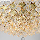 Contemporary gold crystal rhombus chandelier dining room pendant light