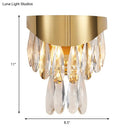 Contemporary gold crystal teardrop wall sconce bedroom light
