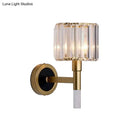 DecorBites™ Contemporary Gold Wall Mount Sconce with Clear K9 Crystal - Column Living Room Light
