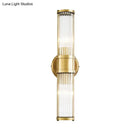 Contemporary gold crystal wall sconce light fixture for living room