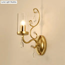 DecorBites™ Contemporary Gold Cylinder Glass Wall Sconce Light for Sleeping Room - 1/2 Heads Wall Mounted Lamp