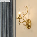 DecorBites™ Contemporary Gold Cylinder Glass Wall Sconce Light for Sleeping Room - 1/2 Heads Wall Mounted Lamp