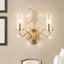 DecorBites™ Contemporary Gold Cylinder Glass Wall Sconce Light for Sleeping Room - 1/2 Heads Wall Mounted Lamp
