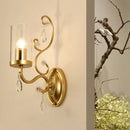 DecorBites™ Contemporary Gold Cylinder Glass Wall Sconce Light for Sleeping Room - 1/2 Heads Wall Mounted Lamp
