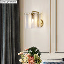 DecorBites™ Contemporary Gold Drum Wall Sconce Light with Frosted and Waterglass - 1 Light Fixture