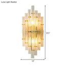 Contemporary gold finish crystal tube wall sconce bedroom light