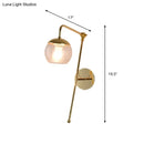 Contemporary gold gooseneck sconce light with glass shade bedroom lamp