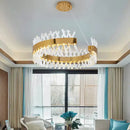 Contemporary gold led crystal chandelier living room light