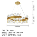 Contemporary gold led crystal chandelier living room light