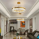 Contemporary gold led crystal chandelier living room light