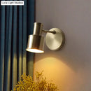 Contemporary gold metal cylinder wall sconce – bedroom spotlight