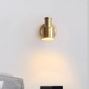 Contemporary gold metal cylinder wall sconce – bedroom spotlight